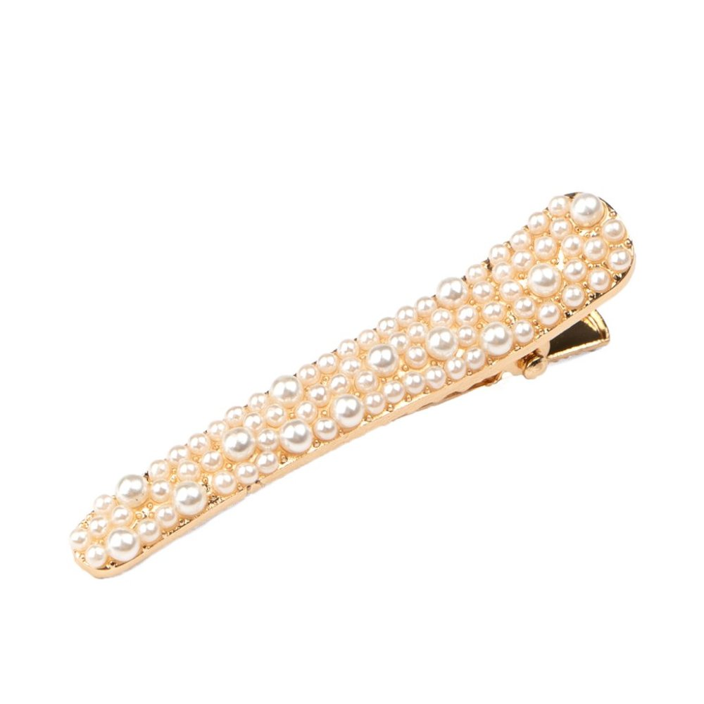 Wish You Were HAIR - Gold with White Pearl Hair Clip